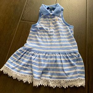 Polo Ralph Lauren Striped Ruffle Hem Dress Size 2T